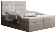 Pat matrimonial Boxspring 140 cm Duel 2 (bej) ( cu saltea și sp. depozitare). 1046444