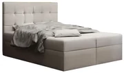 Pat matrimonial Boxspring 140 cm Duel 2 (bej) ( cu saltea și sp. depozitare). 1046444
