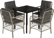 vidaXL Set mobilier de grădină cu perne, 5 piese gri deschis poliratan
