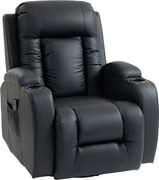 Homcom Fotoliu Masaj &amp; incalzire – 8 Zone, Piele Eco, inclinabil 150° | Aosom Romania