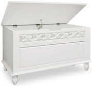 Ladă din lemn JERSEY, 80x40x48cm, alb Casaria