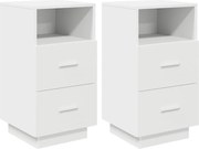 vidaXL Noptiera cu 2 sertare alb 36x36x68 cm