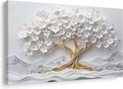Tablou – Arborele vieții 3D plin de flori (90x60 cm)