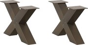 vidaXL Picioare pentru măsuță de cafea în formă de X, 2 buc., oțel natural, 60 x (30-31) cm