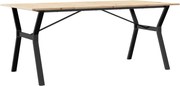 vidaXL Masă de bucătărie, cadru Y, 180x90x75cm lemn masiv pin și Oţel