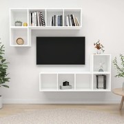 vidaXL Set de dulapuri TV, 4 piese, alb, lemn prelucrat
