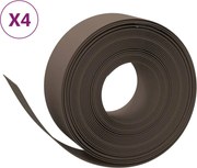 vidaXL Borduri de grădină, 4 buc, maro, 10 m 20 cm, polietilenă