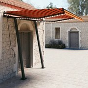 vidaXL Copertină retractabilă manual cu LED portocaliu &amp; maro 3x2,5 m