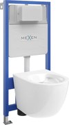 Mexen set încastrat WC cadru Fenix Slim cu vas WC Lena, alb lucios - 6103322XX00
