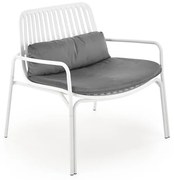 Fotoliu din plastic Melby alb - H75 cm