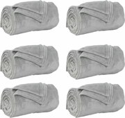 vidaXL Pături de aruncat 6 pcs Gri 130 x 150 cm Molton