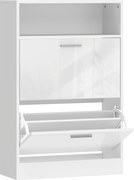 HOMCOM Dulap pentru încălțăminte 8 perechi, dulap, 2 sertare rabatabile, rafturi reglabile și compartiment, alb | Aosom Romania