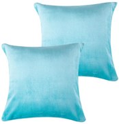 Feţe de pernuţe din micropluş turcoaz, 2 buc.