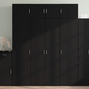 vidaXL Dulap înalt, negru, 80x42,5x185 cm, lemn prelucrat