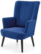 Fotoliu tapitat Delgado velvet bleumarin – H100 cm