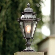 Stalp iluminat exterior din fier forjat, inaltime 76cm, AL 6709