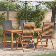 vidaXL Scaun pentru Grădină cu pernă 4 pcs Maro 57 x 71.5 x 104cm