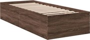 vidaXL Cadru de pat, stejar maro, 90x200 cm, lemn prelucrat