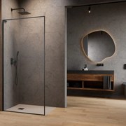 Paravan de dus tip Walk-in Radaway Modo F SL II GunMetal periat-transparent 50 cm sticla securizata 8 mm stanga