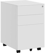 Container mobil, dulap de dosar cu 3 sertare, alb