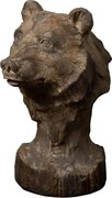 Decorațiune cap de urs brun din rășină, H22,5 cm