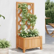 vidaXL Jardinieră cu spalier, maro, lemn masiv de brad