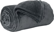 vidaXL Pătura de aruncat Gri închis 130 x 150 cm Molton