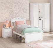 Pat 120x200 cm pentru camera fetelor, Colectia Selena Grey