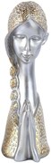 Statueta PRAYING LADY, Argintiu, 33cm