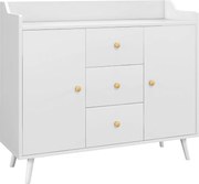 Bufet HOMCOM Alb 90x80 PAL-Pin | Aosom Romania