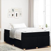 vidaXL Cadru de pat cu saltea Negru 120 x 200 cm țesătură
