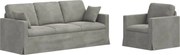 vidaXL Set de canapea 2 pcs Gri deschis 198 x 78 x 80 cm Catifea
