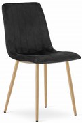 Scaun Bucatarie/Dining Gabe Picioare Finisaj Lemn Catifea Neagra