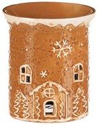 Lampa aromatica ceramica casuta de turtă dulce,maro