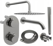 Set de cadă și duș încastrat Mexen Kai DR70 cu duș de ploaie 25 cm, grafit - 77602DR70251-66