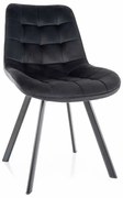 Scaun de bucătărie Albons Velvet, negru