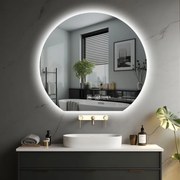 IREDA Oglindă de baie cu iluminare LED, rotundă, 70 cm