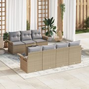 vidaXL Set de canapele pentru grădină 8 pcs Bej Rattan poli