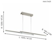 Eglo 33232 - Lustră suspendată FRAIOLI-C, LED RGBW dimabilă, LED/34W/230V, crom mat