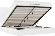 vidaXL Cadru de pat otoman cu saltele alb 180x200cm piele artificială