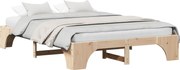 vidaXL Cadru de pat natural 160 x 200 cm Lemn de pin masiv