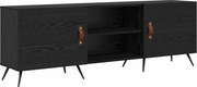 vidaXL Cabinet TV Stejar negru 150 x 30 x 50 cm Lemn compozit