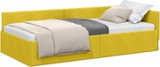 vidaXL Cadru de pat colțar cu headboard Galben 80 cm x 200 cm Catifea