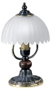 Veioza, Lampa de masa design italian din alama cu lemn 3610