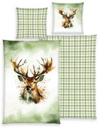 Lenjerie de pat din bumbac Herding Cerbul, 135 x200 cm, 80 x 80 cm