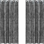 vidaXL Cortine din catifea cu perdele 2 pcs Gri 225 x 140 cm Catifea