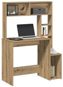 vidaXL Birou cu rafturi stejar artizanal 100x45x140 cm, lemn prelucrat
