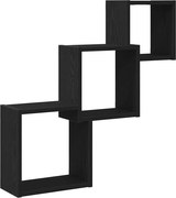 vidaXL Rafturi cub perete, stejar negru, 68x15x68 cm, lemn prelucrat