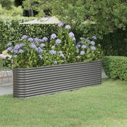 vidaXL Strat înălțat grădină gri 260x40x68cm oțel galvanizat