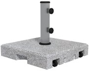 Outsunny Bază Umbrelă 28kg din Granit, Suport cu Maner Extensibil și Roți, 41x41x37.5cm, Gri | Aosom Romania